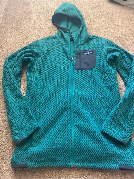 Patagonia Jackets & Blazers - Patagonia R1 Air Full Zip Hooded Fleece Jacket Teal Green Women size S